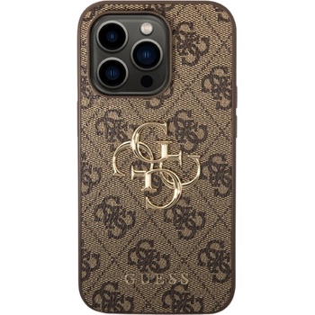 GUESS Калъф Guess - PU 4G Metal Logo, iPhone 15 Pro Max, кафяв (3666339171537)