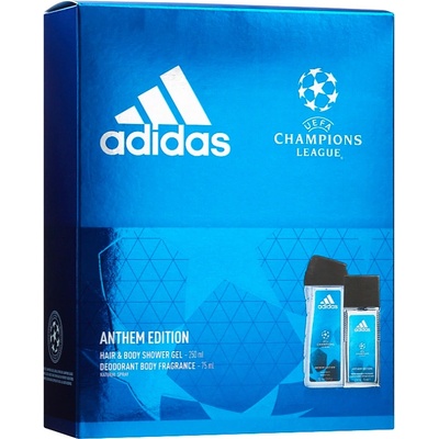 Adidas UEFA Champions League Anthem Edition VII deodorant sklo 75 ml + sprchový gél 250 ml dárk. sada
