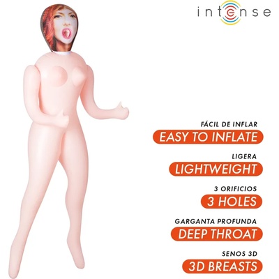 Надуваема кукла с три отвора и гърди, 145см. - Intense Dolls Scarlet (D-244841)