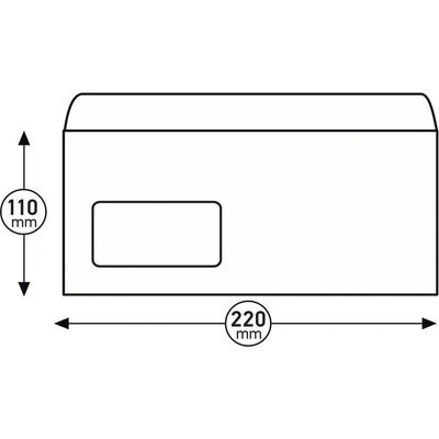 Top Office Плик, DL, 110 x 220 mm, хартиен, с ляво прозорче, (1560120205)