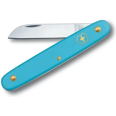 Victorinox 3.9050.25B1 záhradnícky nôž, 100 mm nylonová rukoväť, 55 mm rovná čepeľ, Blister, svetlomodrý