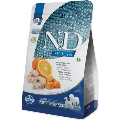 N&D Dog Ocean Pumpkin Adult Medium & Maxi Codfish & Orange 2,5 kg