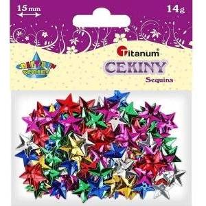 Titanium Sequins 15mm stars mix colors