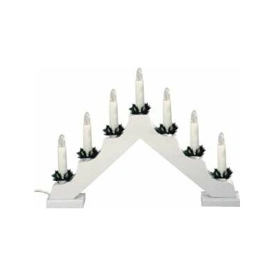Home KAD 03 pyramída sviečky, 7 žiaroviek, biele lakované drevo, L7D