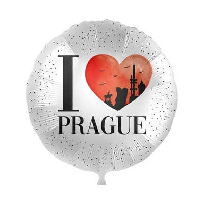 Amscan Kruh I LOVE PRAGUE CZ 43 cm fóliový balónek