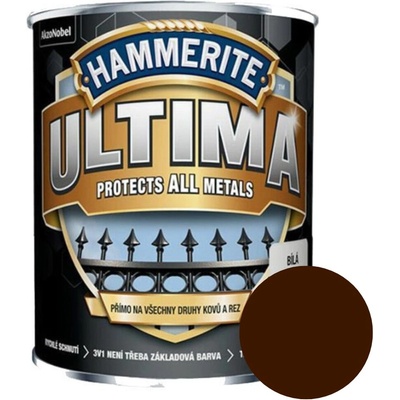 Hammerite ULTIMA barva hladká 3v1 přímo na rez a všechny druhy kovů tmavě hnědá RAL 8017, 0,75L , Stupeň: mat