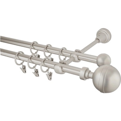 GARNÝŽE-HEBR Garnýž Kalisto chrom mat dvojitá 320 cm