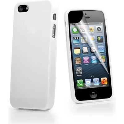 Apple iPhone 5 Силиконов Калъф Бял + Протектор
