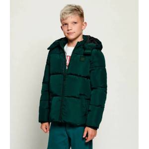 GUESS Детско олекотено зимно яке Guess - петролено зелено с качулка
