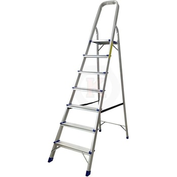 ТУНДЖА Алуминиева домакинска двураменна стълба Тунджа, 6+1 стъпала, 1.88 м (9700644) (9700644)