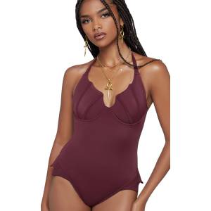 KILLSTAR дамски бански KILLSTAR - Sonar Splash - Burgundy - KSRA014810