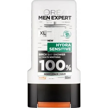 L'Oréal Men Expert Hydra Sensitive - Душ гел за лице, тяло и коса за мъже 300мл