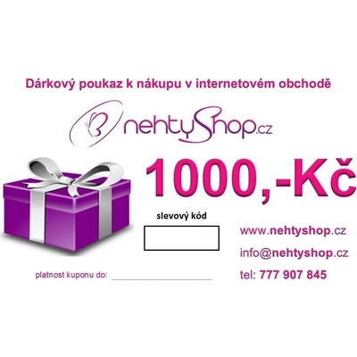 NEHTYSHOP Dárkový poukaz 1000,-Kč