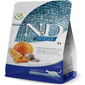 N&D Ocean Cat Herring& Orange гранули за котки в зряла възраст - 0.3кг
