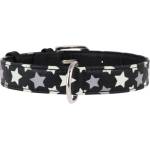 COLLAR Светещ кожен нашийник с звездички, черен 30 - 39см, 20мм