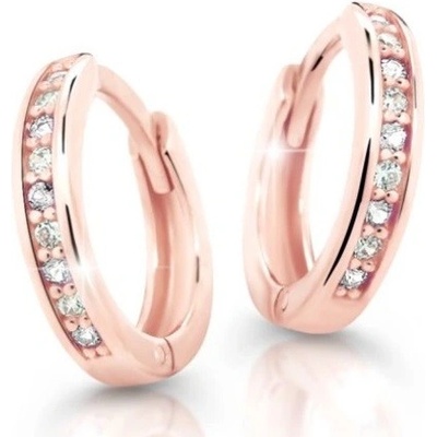Cutie Diamonds zlaté kruhové náušnice pre deti s briliantmi C3342-10-10-X-4-D