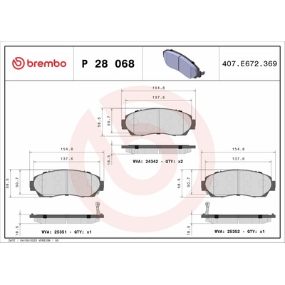 BREMBO Sada brzdových doštičiek P 28 068