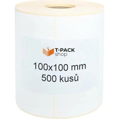 T-Pack ETR10010001 Termotransferové etikety 100x100 mm 500 ks 40 mm bílé
