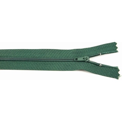 Nedeliteľný jemný plastový špirálový zips (veľkosť číslo 3) rôzne farby - dĺžka 12 cm - 60 cm 18 cm Tmavo Zelená