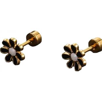 HARAHU Обецa Flower - Златна / Черна KP21747 (21747)