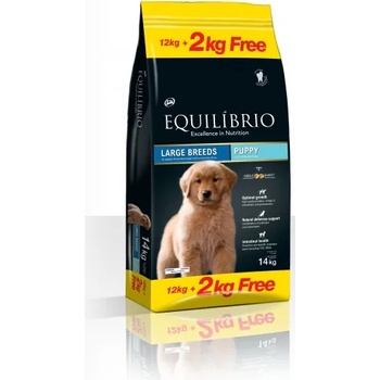 Equilibrio Puppy Large Breeds - Пълноценна храна за подрастващи кученца от едри породи 12 + 2 кг, Франция