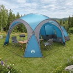 vidaXL Страничен Шатър Синьо 643 x 408 x 260 cm Полиестер и стомана (42028682) Палатка