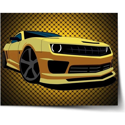 Sablio Plagát Chevrolet Camaro Žltá mriežka - 60x40 cm