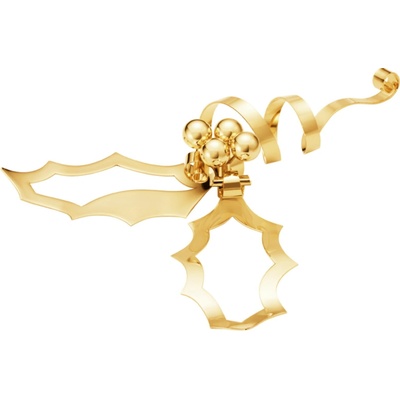 Georg Jensen Pozlacená vánoční ozdoba / dekorace Holly CC 2026 – medium, zlatá barva, kov