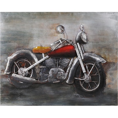 Dizajnový kovový obraz Motobike 120x95cm, ručne maľovaný
