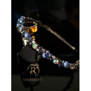 Radi handmade Елегантна диадема с лилави перли и кристали (943)