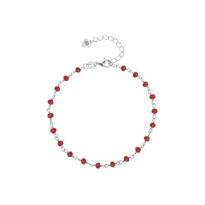 Nubis stříbrný náramek s červenými kamínky NB-1209