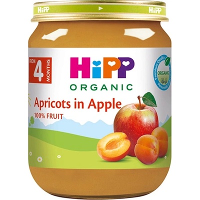 HiPP Био Пюре HiPP Кайсии с ябълки 125 гр. - 4+ месеца