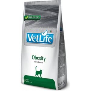 Farmina Vet Life Obesity - пълноценна диетична храна за котки за намаляване на наднормено тегло - 5 кг, Италия - PVT050002S