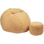 Pufrelax Комплект, Барбарон с табуретка за крака 700л. , King Size, Zippity Orange, Перящ се калъф, Пълнеж с микс от мемори пяна и дунапрен, Гама Premium
