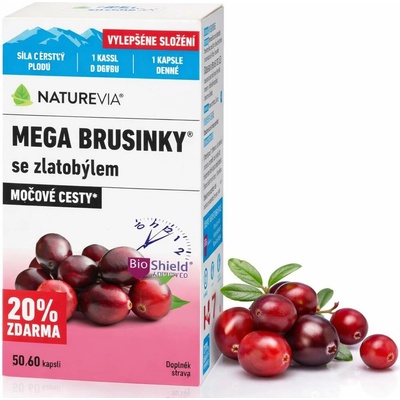 NatureVia Mega Brusinky 60 kapslí 500 mg