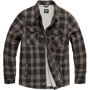 Vintage Industries Craft тежко яке с шерпа, сиво каре (3541.greycheck)