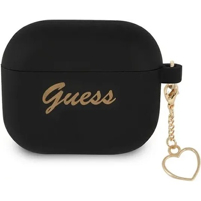 Guess GUA3LSCHSK калъф за AirPods 3, черен, силиконов, Charm Collection (GUA3LSCHSK)