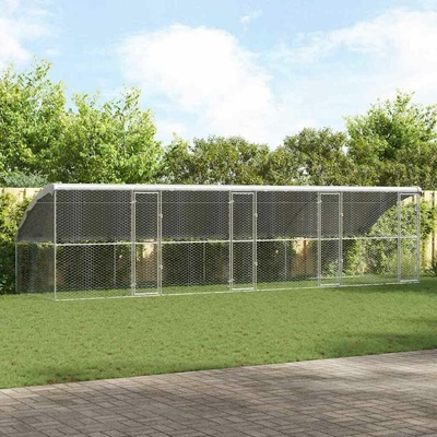 vidaXL Klec pro psy se střechou sada 4 ks 800 x 200 x 200 cm pozinkovaná ocel stříbrná 9799.3368327