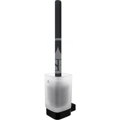 Nimco Kibo WC kefa nástenná s držiakom matné sklo čierny mat Ki-14094CN-HR-90