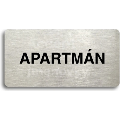 ACCEPT Piktogram APARTMÁN - stříbrná tabulka - černý tisk bez rámečku