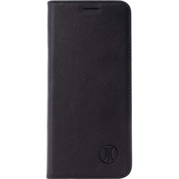JT BERLIN BookCase Tegel Case - хоризонтален кожен (естествена кожа) калъф тип портфейл за Samsung Galaxy S10 (черен)
