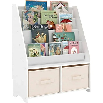 Image 1 of Ginger Home Детски дървен органайзер с етажерка за книжки и кутии за съхранение на играчки