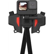 Telesin Helmet Strap držiak na prilbu pre športové kamery, čierny/červený GP-HBM-MT2