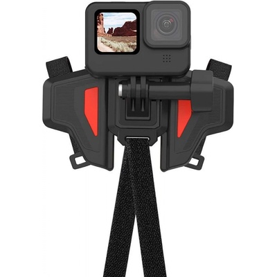 Telesin Helmet Strap držiak na prilbu pre športové kamery, čierny/červený GP-HBM-MT2