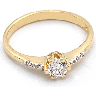 B&B Goldinvestic Zlatý prsten se zirkony N3016