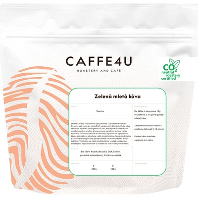 Caffe4U Zelená káva so škoricou 0,5 kg