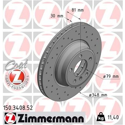 Brzdový kotúč ZIMMERMANN 150.3408.52 (150340852)