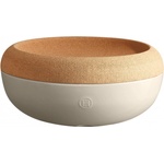 Emile Henry Керамична фруктиера с корков капак large storage bowl, Ø 36 см - цвят екрю (eh 8765-02)