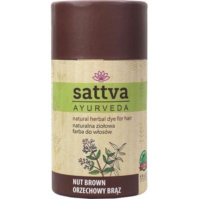 Sattva Prírodná bylinná farba na vlasy Prírodná bylinná farba na vlasy Nut Brown 150 g