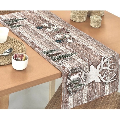 Mondo Gobelínový behúň Jeleň hnedý Chenille IT027 Hnedá 40x130 cm